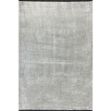 Mystique silver gray striped rug with luxurious 1-inch plush pile and black tassel fringe.