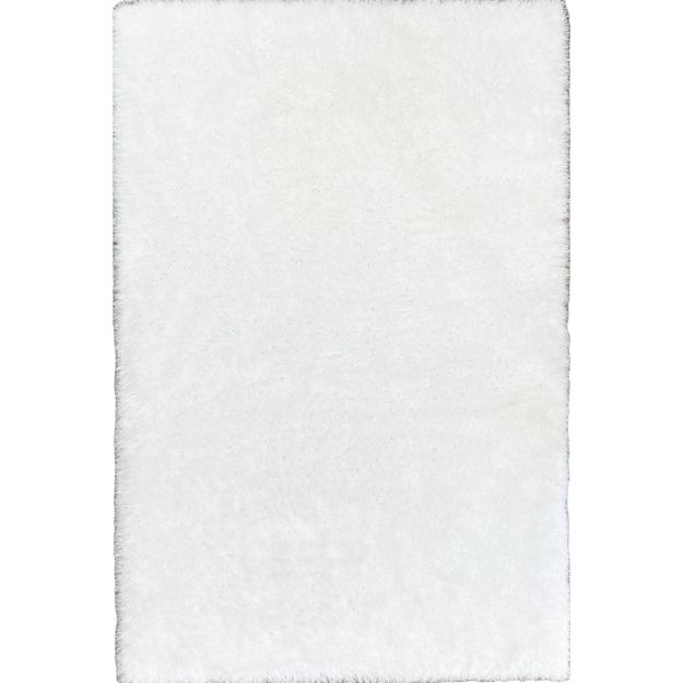 Lily Collection White Shag Rug with Dense 2 1/2 Inch Pile Height, Perfect for Modern Interiors