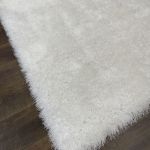 Lily Glam Ultra Plush White Shag Rug with Dense 2.5 Inch Pile for a Shimmering, Modern Aesthetic