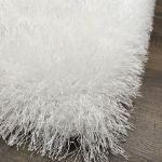 Lily Glam Ultra Plush White Shag Rug with Dense 2.5 Inch Pile for a Shimmering, Modern Aesthetic