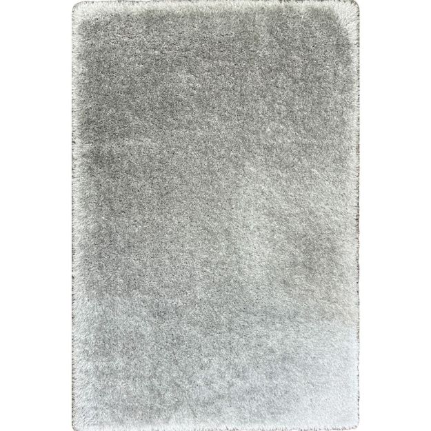 Lily Collection Platinum Gray Shag Rug with Dense 2 1/2 Inch Pile Height, Perfect for Modern Interiors