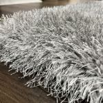 Durable and Plush Platinum Gray Shag Rug that Resists Flattening Over Time