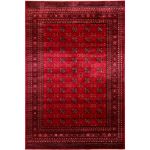 Traditional red Bokhara area rug with geometric Tekke design for elegant spaces