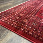 Authentic Turkish area rug with vintage-inspired Tekke geometric design