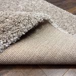 Long-Lasting Dense Beige Shag Rug with Soft, Fluffy Texture