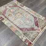 Picture of Eco-Friendly Hand Knotted Rug 2x4 - Unique Gift for Bedroom, Kitchen, Entryway - Turkish Wool Area Rug for Boho Chic Home Decor - 2’2”x3’6”