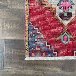 Picture of Vintage Red Handmade Wool Rug 1'7"x3' – Charming Accent Rug, Soft & Durable, Perfect for Entryways or Small Spaces