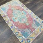 Picture of Handmade Wool Rug - 2'5" x 4'5" Vintage Pastel Small Area Rug | Boho Decor