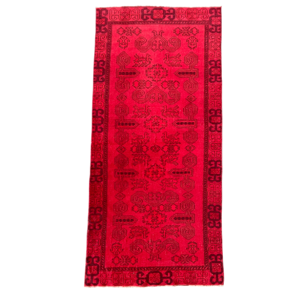 Picture of Handmade Wool Rug - 3' x 6'4" Red Vintage Runner | Bohemian Tribal Rug