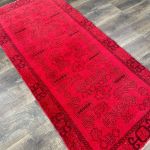 Picture of Handmade Wool Rug - 3' x 6'4" Red Vintage Runner | Bohemian Tribal Rug