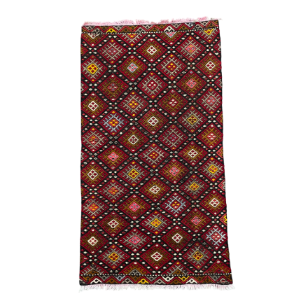 Picture of Handmade Kilim Rug 2' x 3'8" - Vintage Turkish Wool Flatweave, Geometric Tribal Boho Rug, Colorful Woven Accent Mat, Small Area Carpet