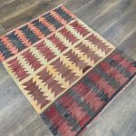 Picture of Handmade Kilim Rug 2'9" x 3'4" - Vintage Flatweave Wool Rug, Geometric Boho Area Carpet, Tribal Turkish Kilim, Small Woven Accent Rug