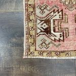 Picture of Hand-Knotted Turkish Rug 1'8" x 2'9" - Vintage Wool Area Rug, Small Boho Accent Rug, Pink & Beige Oushak Carpet, Handmade Entryway Mat