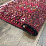 Picture of Hand-Knotted Persian Rug 2x4 - Small Vintage Wool Carpet, Traditional Boho Decor, Red Oriental Area Rug