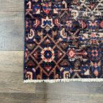 Picture of 2'2"x7'6" Handmade Wool Runner Rug - Vintage Persian-Inspired Navy and Red Hallway Runner