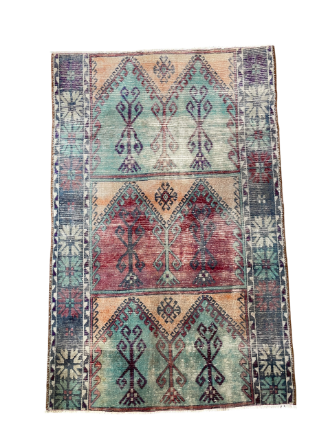 Picture of Vintage Turkish Area Rug 5'x7'8" | Handmade Wool Rug | Colorful Boho Chic Rug