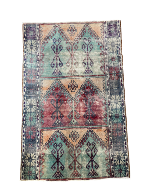 Picture of Vintage Turkish Area Rug 5'x7'8" | Handmade Wool Rug | Colorful Boho Chic Rug