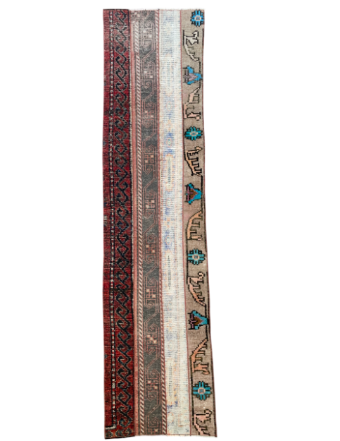 Picture of Unique Turkish Runner Rug 2'4"x9'4" | Handmade Wool Multicolor Runner | Boho Chic Hallway Rug | Vintage Patchwork Style