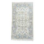 Picture of 3'1" x 5'2" Handmade Hand-Knotted Wool Rug – Soft Blue and Beige Area Rug