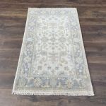 Picture of 3'1" x 5'2" Handmade Hand-Knotted Wool Rug – Soft Blue and Beige Area Rug