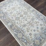 Picture of 3'1" x 5'2" Handmade Hand-Knotted Wool Rug – Soft Blue and Beige Area Rug