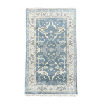 Picture of 3'x5' Handmade Hand-Knotted Wool Rug – Soft Blue Turkish Vintage Medallion Design