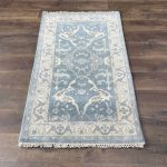 Picture of 3'x5' Handmade Hand-Knotted Wool Rug – Soft Blue Turkish Vintage Medallion Design