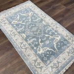 Picture of 3'x5' Handmade Hand-Knotted Wool Rug – Soft Blue Turkish Vintage Medallion Design
