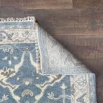 Picture of 3'x5' Handmade Hand-Knotted Wool Rug – Soft Blue Turkish Vintage Medallion Design