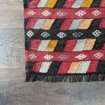 Picture of 2'6"x6'10" Handmade Wool Kilim Rug – Runner with Geometric Multicolor Pattern