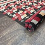 Picture of 2'6"x6'10" Handmade Wool Kilim Rug – Runner with Geometric Multicolor Pattern