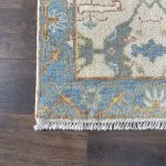 Picture of 2'8"x6' Handmade Wool Rug – Light Blue & Beige Runner