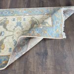 Picture of 2'8"x6' Handmade Wool Rug – Light Blue & Beige Runner