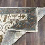 Picture of 3'x5' Handmade Wool Rug – Ivory & Teal Turkish Oushak Style
