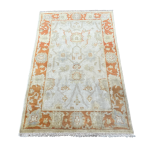 Picture of 3'3"x5'3" Handmade Wool Rug – Soft Ivory & Rust Turkish Oushak Style
