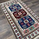 Picture of 3'5" x 5'10" Handmade Turkish Wool Rug | Tribal Pattern Vintage Rug | Bohemian Living Room Rug