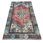 Picture of 3'3" x 6' Handmade Turkish Wool Rug | Vintage Tribal Geometric Rug | Boho Hallway Rug