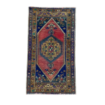 Picture of 2'7" x 4'8" Handmade Turkish Wool Rug | Vintage Red Medallion Rug | Boho Accent Rug