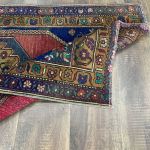 Picture of 2'7" x 4'8" Handmade Turkish Wool Rug | Vintage Red Medallion Rug | Boho Accent Rug