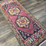 Picture of 2'7" x 6'6" Handmade Turkish Wool Rug | Vintage Runner Rug with Medallion | Boho Hallway Rug