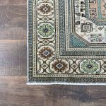 Picture of 3' x 5'6" Handmade Turkish Wool Rug | Vintage Blue Geometric Rug | Boho Accent Rug