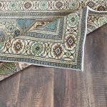 Picture of 3' x 5'6" Handmade Turkish Wool Rug | Vintage Blue Geometric Rug | Boho Accent Rug