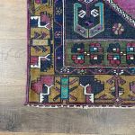 Picture of 3'1" x 7' Handmade Turkish Wool Rug | Vintage Pink Runner Rug | Boho Hallway Rug