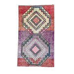 Picture of 2'8" x 4'6" Handmade Turkish Wool Rug | Vintage Colorful Geometric Rug | Boho Small Rug
