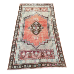 Picture of 2'8" x 4'9" Handmade Turkish Wool Rug | Vintage Pastel Medallion Rug | Boho Small Rug