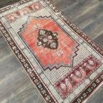 Picture of 2'8" x 4'9" Handmade Turkish Wool Rug | Vintage Pastel Medallion Rug | Boho Small Rug
