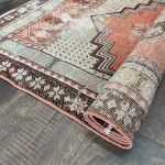 Picture of 2'8" x 4'9" Handmade Turkish Wool Rug | Vintage Pastel Medallion Rug | Boho Small Rug
