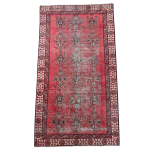 Picture of Vintage Turkish Wool Rug 3'9"x6'9" | Handmade Red Area Rug | Boho Chic Decor | Oriental Style Rug