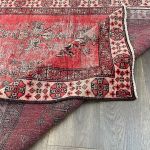 Picture of Vintage Turkish Wool Rug 3'9"x6'9" | Handmade Red Area Rug | Boho Chic Decor | Oriental Style Rug