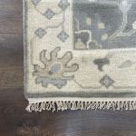 Picture of Handmade Turkish Wool Rug 3'x5' | Gray and Ivory Area Rug | Boho Chic Decor | Modern Vintage Style Rug